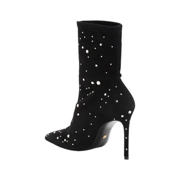 STUART WEITZMAN Made In Italy Suede Stretch Cosmic 100 Booties - Picture 2 of 3